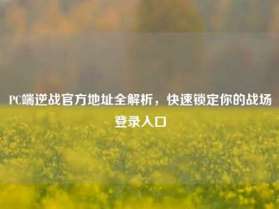 PC端逆战官方地址全解析，快速锁定你的战场登录入口