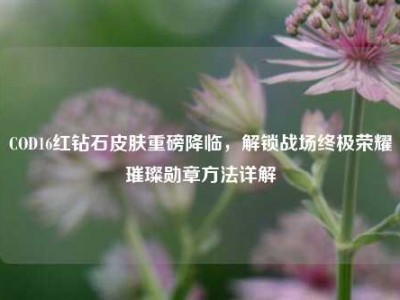 COD16红钻石皮肤重磅降临，解锁战场终极荣耀璀璨勋章方法详解