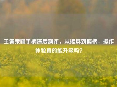 王者荣耀手柄深度测评，从搓屏到握柄，操作体验真的能升级吗？