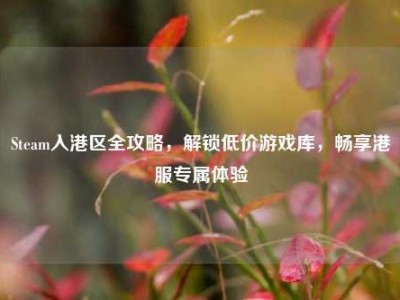 Steam入港区全攻略，解锁低价游戏库，畅享港服专属体验