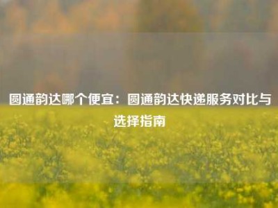 圆通韵达哪个便宜：圆通韵达快递服务对比与选择指南