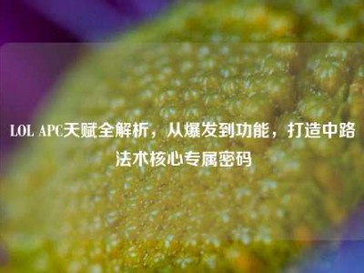 LOL APC天赋全解析，从爆发到功能，打造中路法术核心专属密码