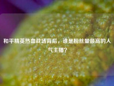 和平精英热血战场背后，谁是粉丝量最高的人气主播？