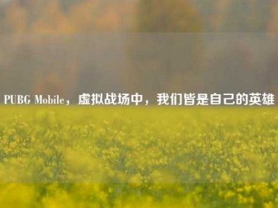 PUBG Mobile，虚拟战场中，我们皆是自己的英雄
