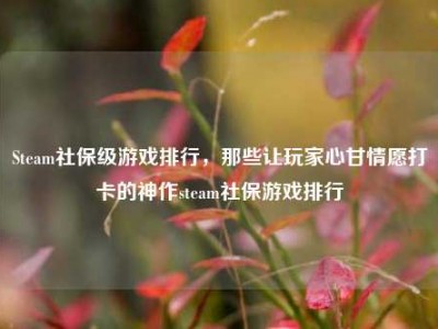 Steam社保级游戏排行，那些让玩家心甘情愿打卡的神作steam社保游戏排行