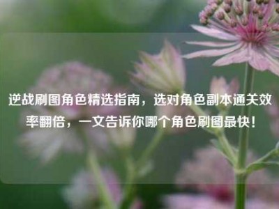 逆战刷图角色精选指南，选对角色副本通关效率翻倍，一文告诉你哪个角色刷图最快！