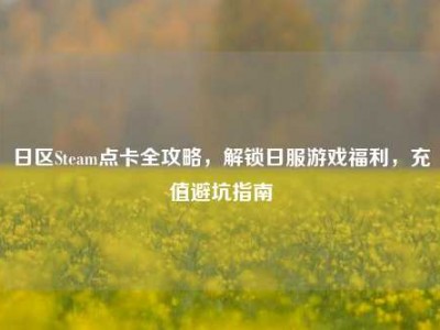 日区Steam点卡全攻略，解锁日服游戏福利，充值避坑指南