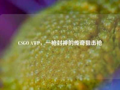 CSGO AWP，一枪封神的传奇狙击枪