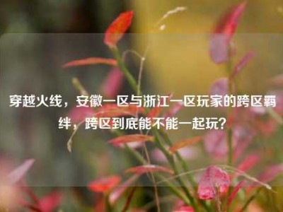 穿越火线，安徽一区与浙江一区玩家的跨区羁绊，跨区到底能不能一起玩？