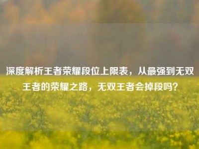 深度解析王者荣耀段位上限表，从最强到无双王者的荣耀之路，无双王者会掉段吗？