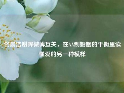 佟晨洁谢晖微博互关，在AA制婚姻的平衡里读懂爱的另一种模样