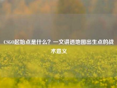 CSGO起始点是什么？一文讲透地图出生点的战术意义
