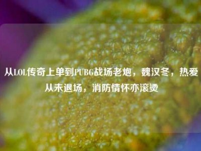 从LOL传奇上单到PUBG战场老炮，魏汉冬，热爱从未退场，消防情怀亦滚烫