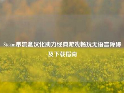 Steam串流盒汉化助力经典游戏畅玩无语言障碍及下载指南