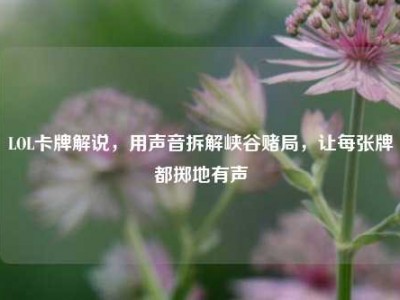 LOL卡牌解说，用声音拆解峡谷赌局，让每张牌都掷地有声