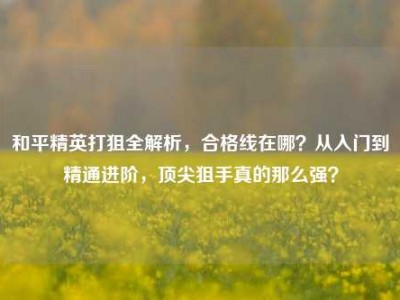 和平精英打狙全解析，合格线在哪？从入门到精通进阶，顶尖狙手真的那么强？