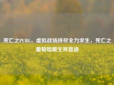 死亡之PUBG，虚拟战场拼尽全力求生，死亡之葡萄暗藏生死意涵