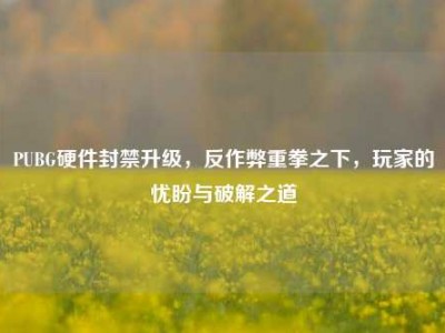 PUBG硬件封禁升级，反作弊重拳之下，玩家的忧盼与破解之道