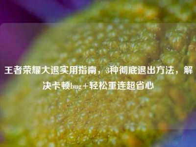 王者荣耀大退实用指南，3种彻底退出方法，解决卡顿bug+轻松重连超省心