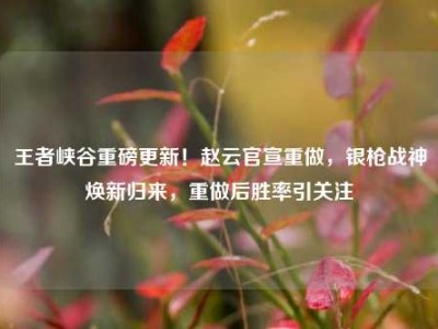 王者峡谷重磅更新！赵云官宣重做，银枪战神焕新归来，重做后胜率引关注