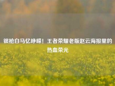 银枪白马忆峥嵘！王者荣耀老版赵云海报里的热血荣光