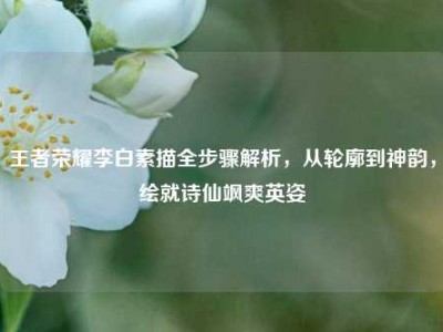 王者荣耀李白素描全步骤解析，从轮廓到神韵，绘就诗仙飒爽英姿