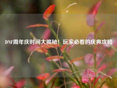 DNF周年庆时间大揭秘！玩家必看的庆典攻略