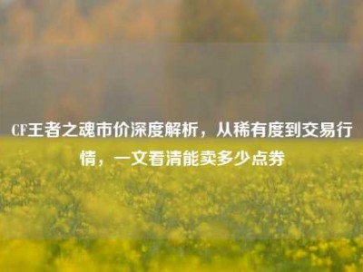 CF王者之魂市价深度解析，从稀有度到交易行情，一文看清能卖多少点券