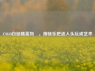 CSGO白给精英刘頔，用快乐把送人头玩成艺术