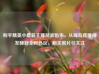 和平精英小蘑菇主播风波始末，从海岛直播间发酵到全网热议，相关照片引关注