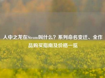 人中之龙在Steam叫什么？系列命名变迁、全作品购买指南及价格一览