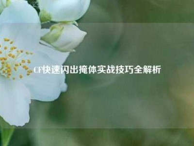 CF快速闪出掩体实战技巧全解析