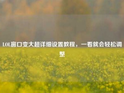 LOL窗口变大超详细设置教程，一看就会轻松调整