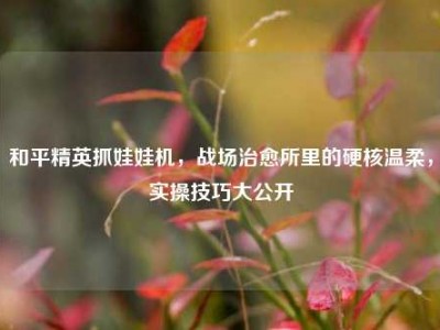 和平精英抓娃娃机，战场治愈所里的硬核温柔，实操技巧大公开