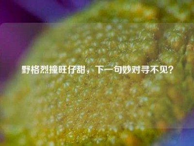 野格烈撞旺仔甜，下一句妙对寻不见？