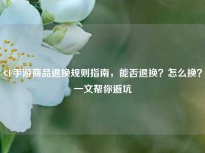 CF手游商品退换规则指南，能否退换？怎么换？一文帮你避坑