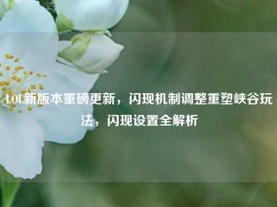 LOL新版本重磅更新，闪现机制调整重塑峡谷玩法，闪现设置全解析