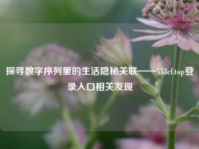 探寻数字序列里的生活隐秘关联——553cf.top登录入口相关发现