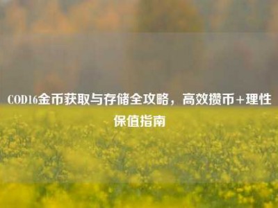 COD16金币获取与存储全攻略，高效攒币+理性保值指南