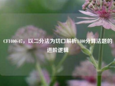 CF1400-47，以二分法为切口解析1400分算法题的进阶逻辑