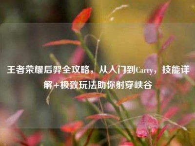 王者荣耀后羿全攻略，从入门到Carry，技能详解+极致玩法助你射穿峡谷