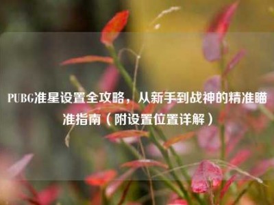 PUBG准星设置全攻略，从新手到战神的精准瞄准指南（附设置位置详解）