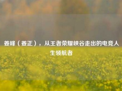 姜峰（姜正），从王者荣耀峡谷走出的电竞人生领航者