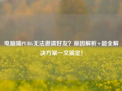电脑端PUBG无法邀请好友？原因解析+超全解决方案一文搞定！