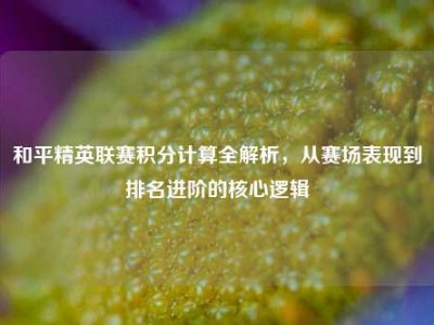 和平精英联赛积分计算全解析，从赛场表现到排名进阶的核心逻辑