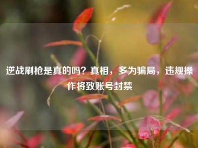 逆战刷枪是真的吗？真相，多为骗局，违规操作将致账号封禁