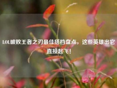 LOL破败王者之刃最佳搭档盘点，这些英雄出它直接起飞！