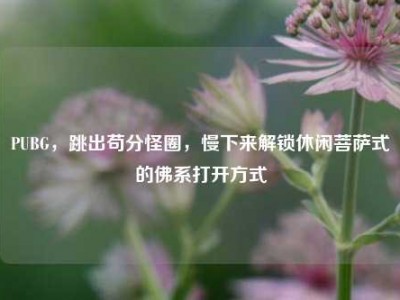 PUBG，跳出苟分怪圈，慢下来解锁休闲菩萨式的佛系打开方式