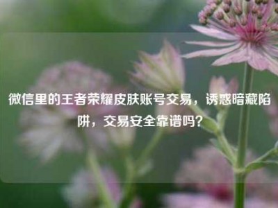微信里的王者荣耀皮肤账号交易，诱惑暗藏陷阱，交易安全靠谱吗？