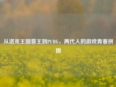 从洛克王国普王到PUBG，两代人的游戏青春拼图